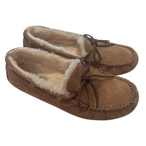 UGG Dakota 5612 Womens Chestnut Suede Sheepskin Slip-On Moccasin Slippers Sz 11